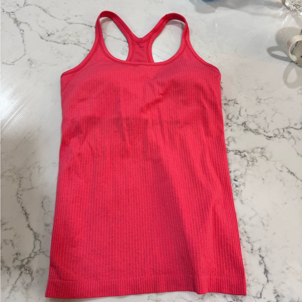 Watermelon colored lululemon tank SIZE 8, longer length